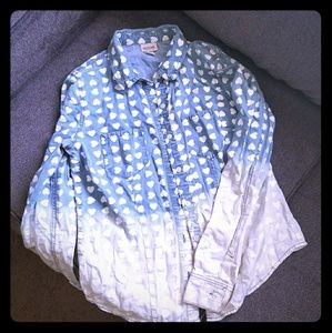 GIRLS Ombre Denim button down top